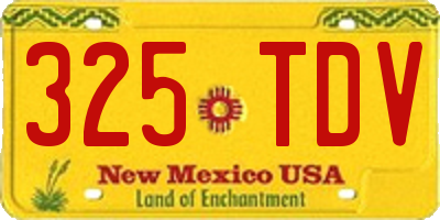 NM license plate 325TDV