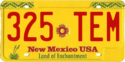 NM license plate 325TEM