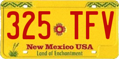NM license plate 325TFV
