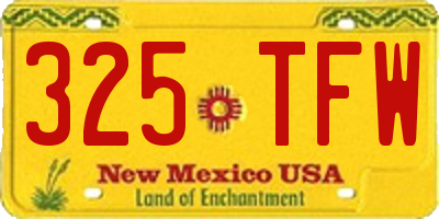 NM license plate 325TFW