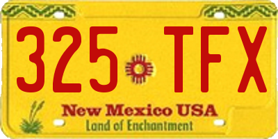 NM license plate 325TFX