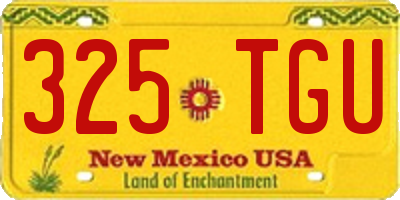 NM license plate 325TGU