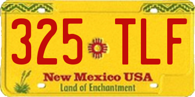 NM license plate 325TLF