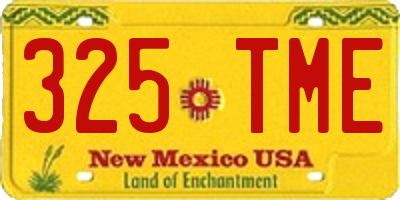 NM license plate 325TME