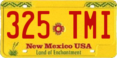 NM license plate 325TMI