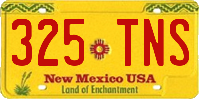 NM license plate 325TNS