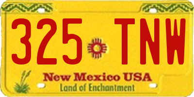 NM license plate 325TNW