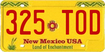 NM license plate 325TOD