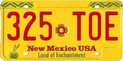 NM license plate 325TOE