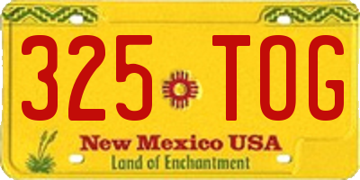 NM license plate 325TOG