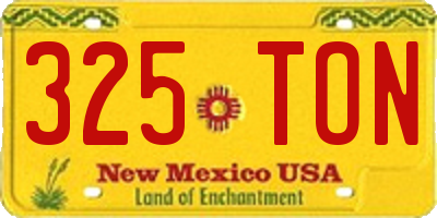 NM license plate 325TON