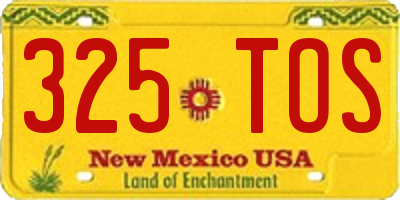 NM license plate 325TOS