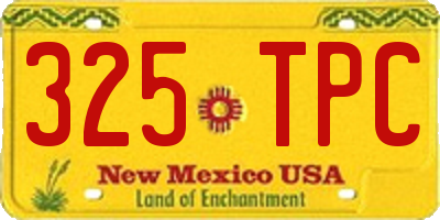 NM license plate 325TPC