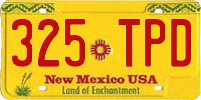 NM license plate 325TPD
