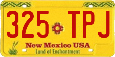 NM license plate 325TPJ