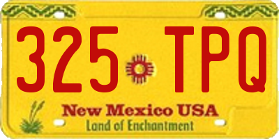NM license plate 325TPQ