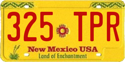 NM license plate 325TPR