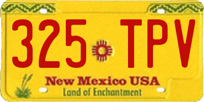 NM license plate 325TPV
