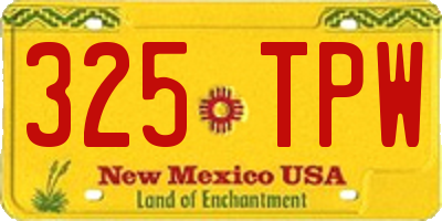 NM license plate 325TPW