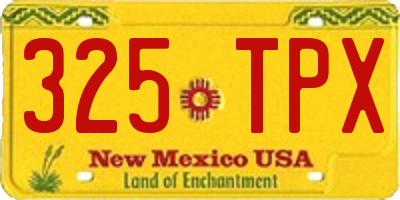 NM license plate 325TPX
