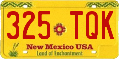 NM license plate 325TQK
