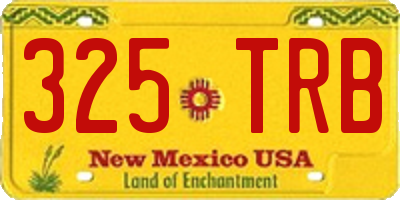 NM license plate 325TRB