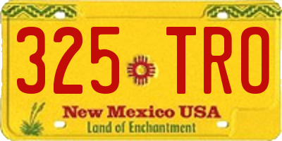 NM license plate 325TRO
