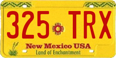 NM license plate 325TRX