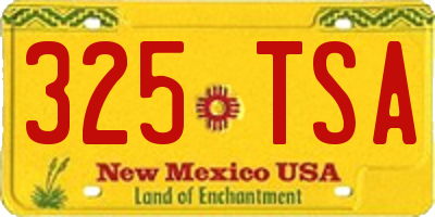 NM license plate 325TSA