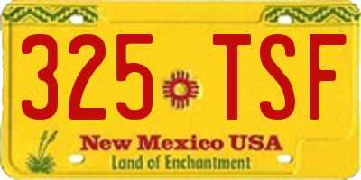 NM license plate 325TSF