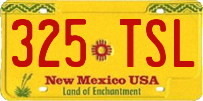 NM license plate 325TSL