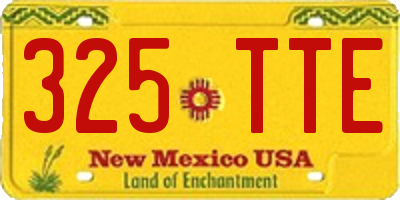 NM license plate 325TTE