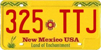 NM license plate 325TTJ
