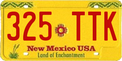 NM license plate 325TTK