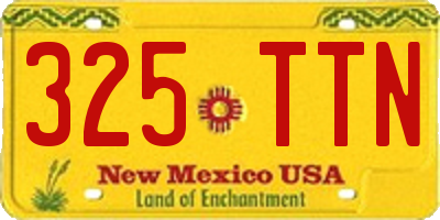 NM license plate 325TTN