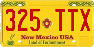 NM license plate 325TTX