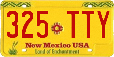 NM license plate 325TTY