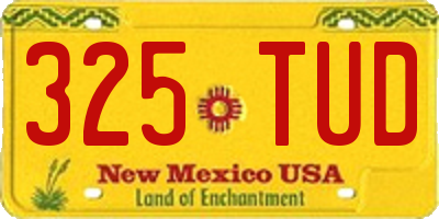 NM license plate 325TUD