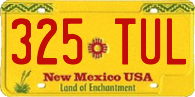 NM license plate 325TUL