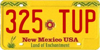 NM license plate 325TUP