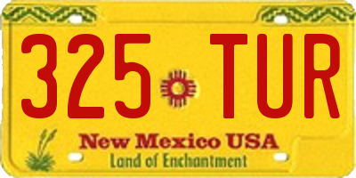 NM license plate 325TUR