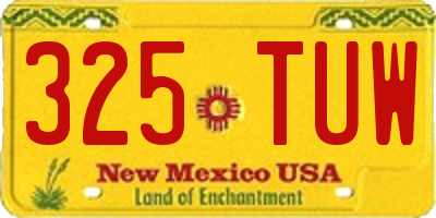 NM license plate 325TUW
