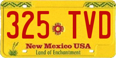 NM license plate 325TVD