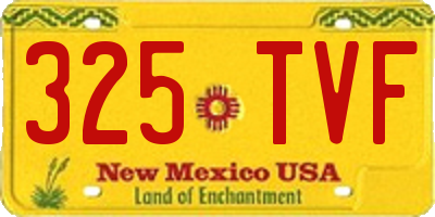 NM license plate 325TVF
