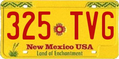 NM license plate 325TVG