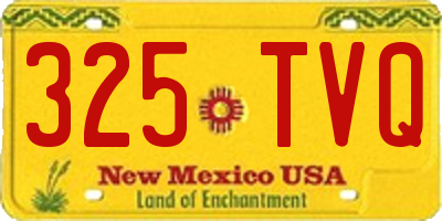 NM license plate 325TVQ