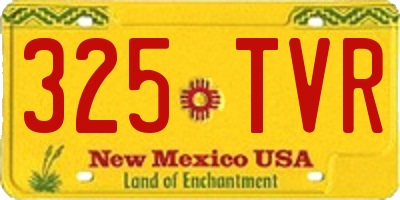 NM license plate 325TVR
