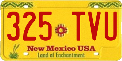 NM license plate 325TVU