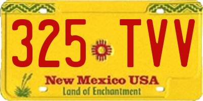 NM license plate 325TVV