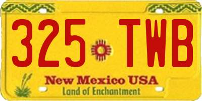 NM license plate 325TWB